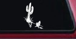 Cactus and Long Horn Skull Western Car or Truck Window Decal Sticker
