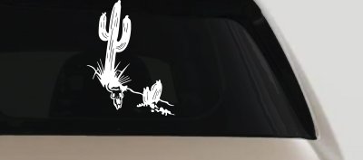 Cactus Long Horn Skull Western Car Truck Window Decal Sticker Vinyl