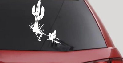Cactus Long Horn Skull Western Car Truck Window Decal Sticker Vinyl