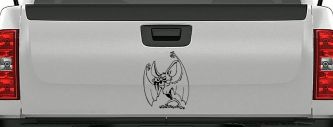 Bad little Bat Car or Truck Window Decal Sticker (Black)