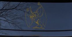 Bad little Bat Car or Truck Window Decal Sticker (Gold)