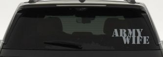 Army Wife Military Car or Truck Window Decal Sticker (Telegrey)