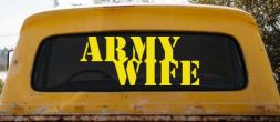 Army Wife Military Car or Truck Window Decal Sticker (Yellow)
