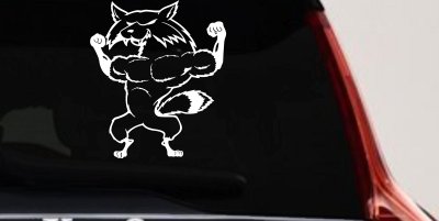 Fox Flexing Muscles Decal for Car Truck Window - Vinyl Sticker