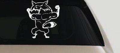 Fox Flexing Muscles Decal for Car Truck Window - Vinyl Sticker