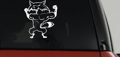 Fox Flexing Muscles Decal for Car Truck Window - Vinyl Sticker