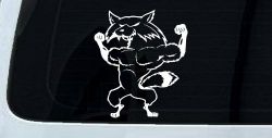 Fox Flexing Muscles Car or Truck Window Decal Sticker
