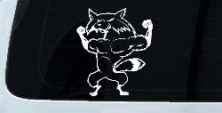 Fox Flexing Muscles Car or Truck Window Decal Sticker