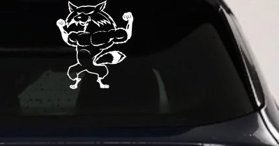 Fox Flexing Muscles Decal for Car Truck Window - Vinyl Sticker
