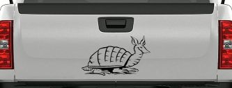 Armadillo Car or Truck Window Decal Sticker (Black)