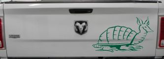 Armadillo Car or Truck Window Decal Sticker (Dark Green)