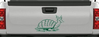 Armadillo Car or Truck Window Decal Sticker (Dark Green)