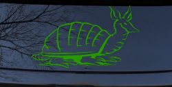 Armadillo Car or Truck Window Decal Sticker (Lime)