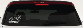 Armadillo Car or Truck Window Decal Sticker (White)
