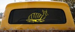 Armadillo Car or Truck Window Decal Sticker (Yellow)