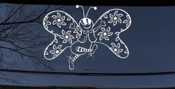Cute Butterfly with Flowers Butterflies Car or Truck Window Decal Sticker