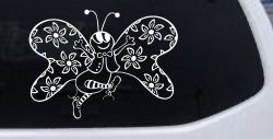 Cute Butterfly with Flowers Butterflies Car or Truck Window Decal Sticker