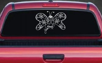 Cute Butterfly with Flowers Butterflies Car or Truck Window Decal Sticker