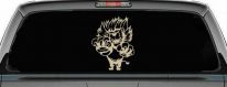 Pouncing Lion Decal for Car Truck Window - Roaring Vinyl Sticker (Desert Sand)