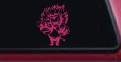 Pouncing Attacking Lion Car or Truck Window Decal Sticker (Hot Pink)
