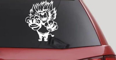 Pouncing Lion Decal for Car Truck Window - Roaring Vinyl Sticker