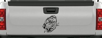 Wild Boar Hog Charging Car or Truck Window Decal Sticker (Black)