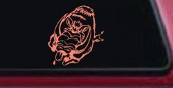 Wild Boar Hog Charging Car or Truck Window Decal Sticker (Coral)