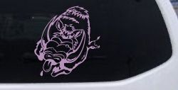 Wild Boar Hog Charging Car or Truck Window Decal Sticker (Lilac)