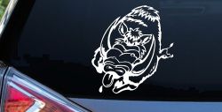 Wild Boar Hog Charging Car or Truck Window Decal Sticker