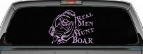Real Men Hunt Boar Hunting Car or Truck Window Decal Sticker (Lilac)