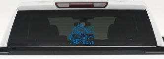 Real Men Hunt Boar Decal - Truck & Car Vinyl Sticker for Hunters (Sky Blue)