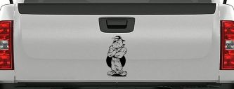 Bad Bull Dog Standing up Sports Car or Truck Window Decal Sticker (Black)