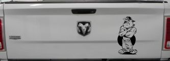 Bad Bull Dog Standing up Sports Car or Truck Window Decal Sticker (Black)