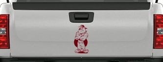Bad Bull Dog Standing up Sports Car or Truck Window Decal Sticker (Burgundy)