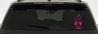 Bad Bull Dog Standing up Sports Car or Truck Window Decal Sticker (Hot Pink)