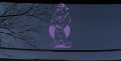 Bad Bull Dog Standing up Sports Car or Truck Window Decal Sticker (Purple)