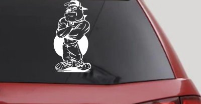 Bad Bulldog Standing Sports Car Truck Window Vinyl Decal Sticker