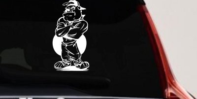 Bad Bulldog Standing Sports Car Truck Window Vinyl Decal Sticker