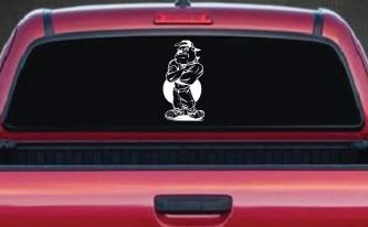 Bad Bull Dog Standing up Sports Car or Truck Window Decal Sticker