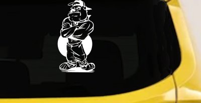 Bad Bulldog Standing Sports Car Truck Window Vinyl Decal Sticker