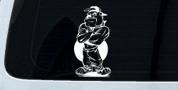 Bad Bull Dog Standing up Sports Car or Truck Window Decal Sticker
