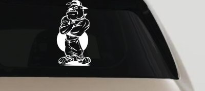 Bad Bulldog Standing Sports Car Truck Window Vinyl Decal Sticker