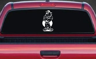 Bad Bull Dog Standing up Sports Car or Truck Window Decal Sticker