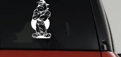 Bad Bulldog Standing Sports Car Truck Window Vinyl Decal Sticker