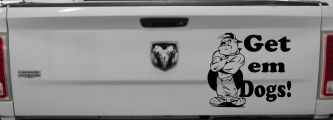 Get Em Dogs Bulldogs Sports Car or Truck Window Decal Sticker (Black)
