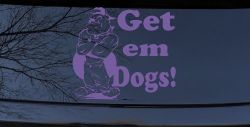 Get Em Dogs Bulldogs Sports Car or Truck Window Decal Sticker (Purple)