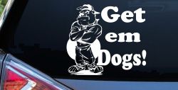 Get Em Dogs Bulldogs Sports Car or Truck Window Decal Sticker