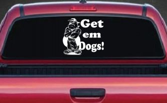 Get Em Dogs Bulldogs Sports Car or Truck Window Decal Sticker