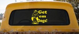 Get Em Dogs Bulldogs Sports Car or Truck Window Decal Sticker (Yellow)