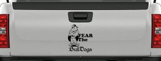 Fear The Bulldogs Decal Sports Car or Truck Window Decal Sticker (Black)
